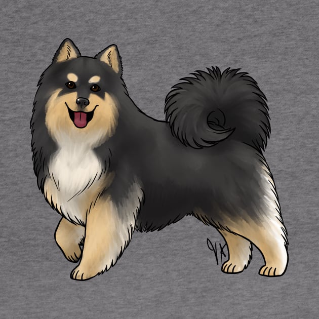 Dog - Finnish Lapphund - Black by Jen's Dogs Custom Gifts and Designs